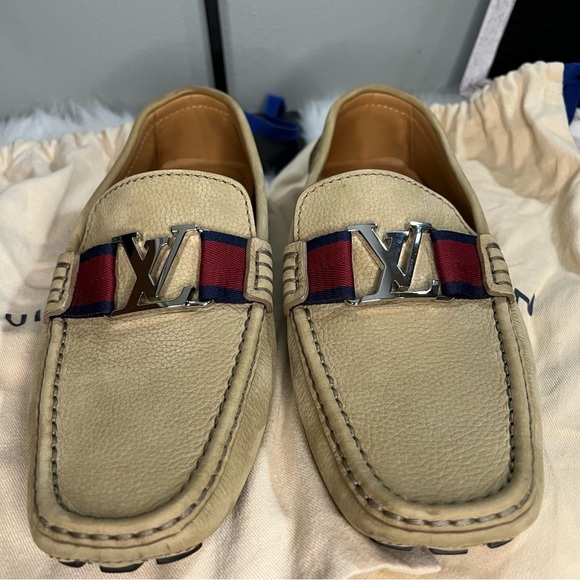 Louis vuitton beige loafer shoes sze 6 1/2 men main image 7